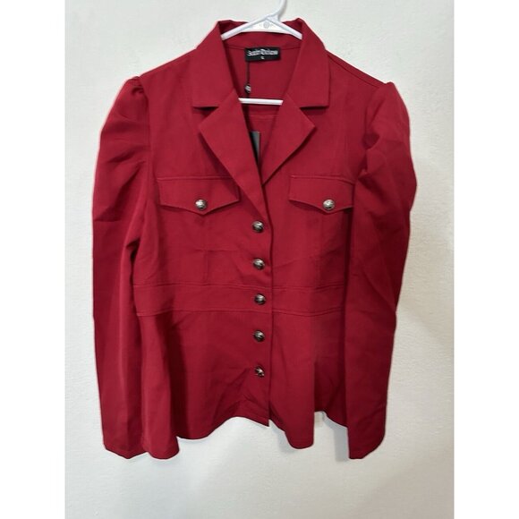 Scarlet Darkness Medieval Renaissance Red Button  Up Collared Jacket Size XL - Picture 1 of 9